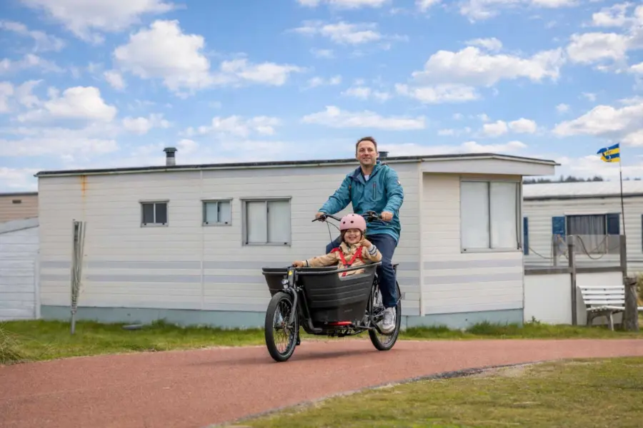 Vader kind bakfiets chalets