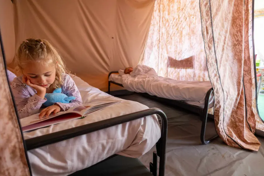 Glamlodge tent bedden kind