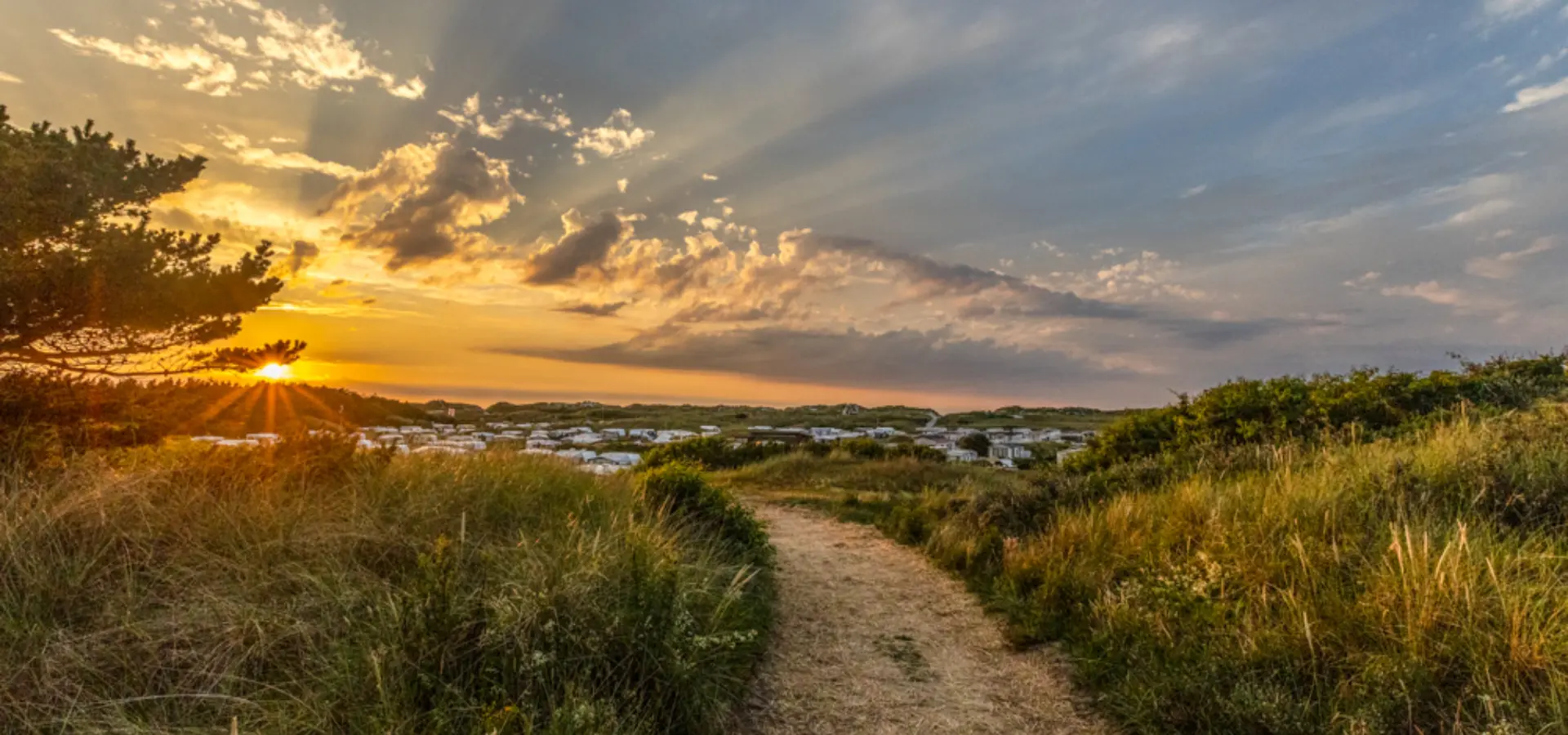 Zonsondergang natuur Strandcamping Duinoord
